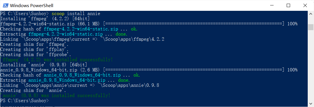如图即为安装成功